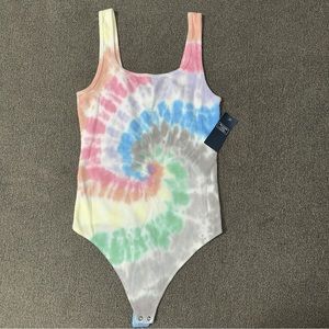 New Abercrombie & Fitch Ribbed Tie Dye Bodysuit Size Small